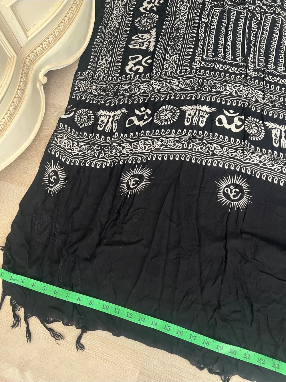 Black and White Boho Symbol Scarf